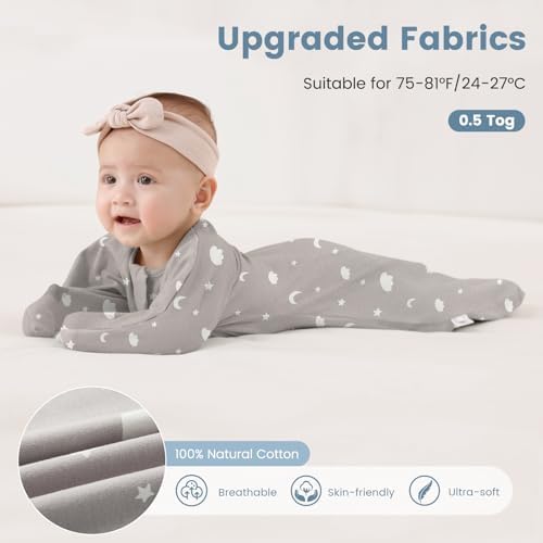 ZIGJOY Swaddle Sleep Sack 6-12 Months, 1.0 Tog Cotton Baby Swaddle Blanket - Image 5