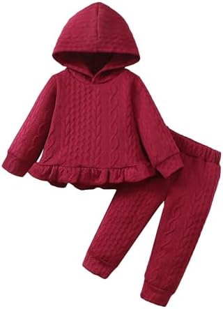 Mioglrie Baby Toddler Girl Clothes Infant Fall Winter Hoodie Solid Outfits by Mioglrie