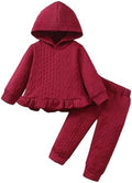 Mioglrie Baby Toddler Girl Clothes Infant Fall Winter Hoodie Solid Outfits by Mioglrie