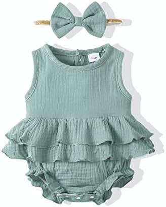 Renotemy Baby Girl Clothes Summer Rompers Cute Outfits Preemie-18 Months | by Renotemy