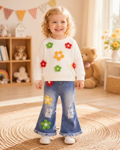 Renotemy Toddler Baby Girl Clothes Fall Winter Outfits Gifts 12Months-5T - Image 3