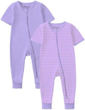 Jimonda Baby Romper Short Sleeve Cotton Pajamas 2-Way Zipper by JimondaBaby