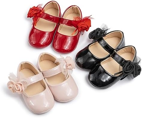 Meckior Infant Baby Girls Soft Sole Bowknot Princess Wedding Dress Mary Jane - Image 4
