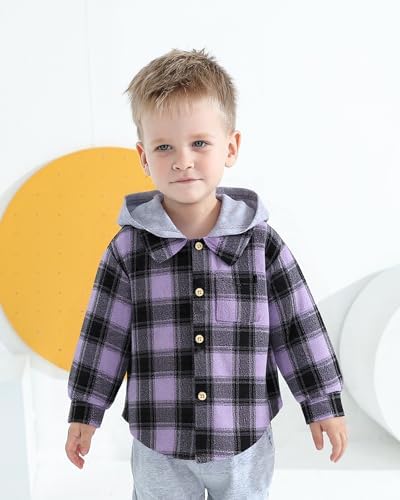 Toddler Baby Boy Long Sleeve Shirt Flannel Buffalo Plaid Shirts Button Down - Image 2