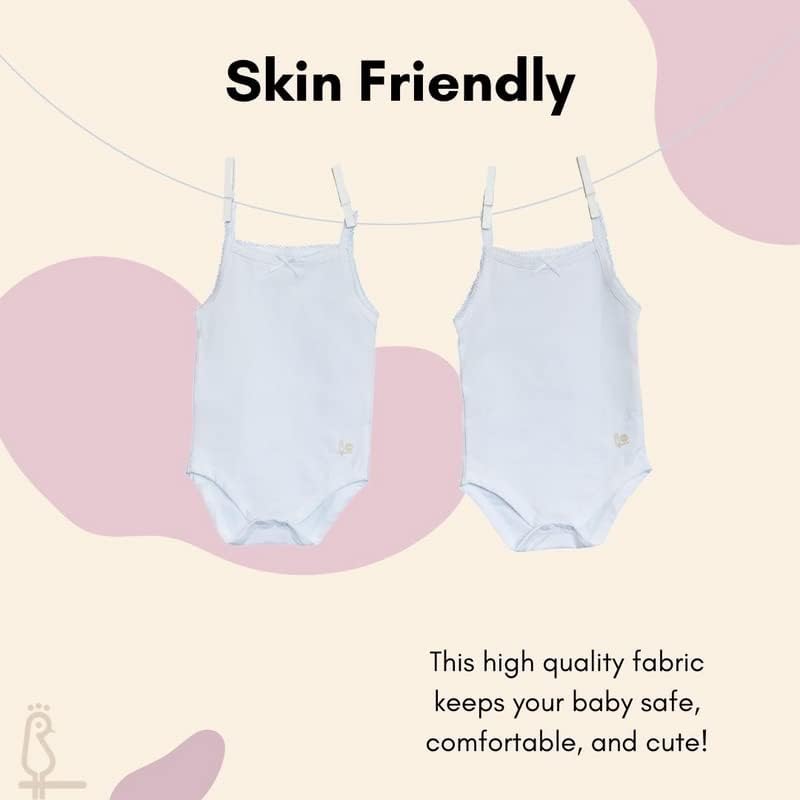 Feathers Baby Girl Tank Top Bodysuit Cotton One Piece 2 Pack, Sizes 3M-36M - Image 5