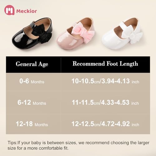 Meckior Infant Baby Girls Soft Sole Bowknot Princess Wedding Dress Mary Jane - Image 5