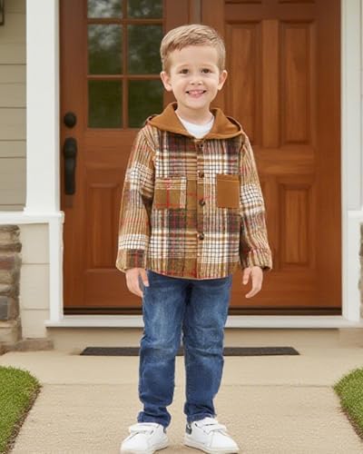 Toddler Baby Boy Long Sleeve Shirt Flannel Buffalo Plaid Shirts Button Down - Image 2