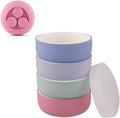Elk and Friends Kids Porcelain Bowls with Silicone Suction Sleeve + Silicone Lid | Kids/Toddler/Baby Feeding | Microwave & Dishwasher Safe | Non slip | Cereal/Soup/Snack Dishes & Dinnerware