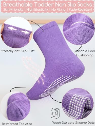 Aroveea Toddler Socks Non Slip Grip Ankle Baby 12 Pack - Image 6
