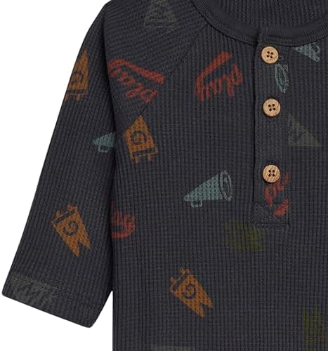 Modern Moments by Gerber Baby Henley Waffle Knit Romper - Image 3