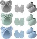 3piece Newborn Hats Mittens Socks Set Baby Boy Cotton Beanies Infant Hospital by Unknown