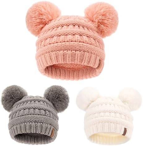 FURTALK Baby Winter Knitted Beanie Hat Soft Warm Pom Poms Toddler Skull Cap by FURTALK