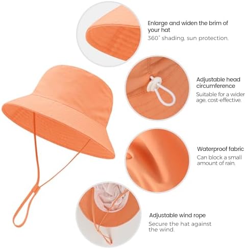 Toddler Bucket Hats UPF 50+ Baby Sun Hat Adjustable Kids Sun Protection Summer - Image 4