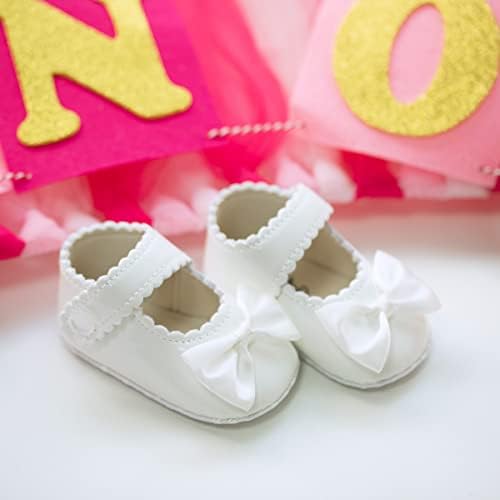 Meckior Infant Baby Girls Soft Sole Bowknot Princess Wedding Dress Mary Jane - Image 6