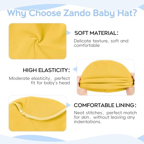 Zando Baby Beanie Newborn Hats Infant Toddler Seamless Warm Soft Knit Cap - Image 3