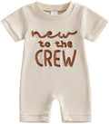 allshope Newborn Baby Boy Summer Outfit Romper Letter Embroidery Short Sleeve by Allshope