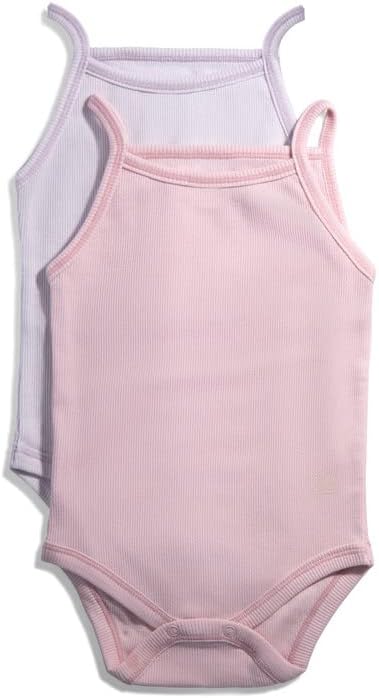 Feathers Baby Girl Tank Top Bodysuit Cotton One Piece 2 Pack, Sizes 3M-36M by FeathersUSA