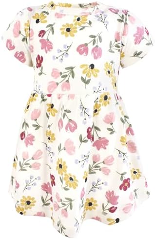 Hudson Baby Infant and Toddler Girls Cotton Dress and Cardigan Set - Image 4