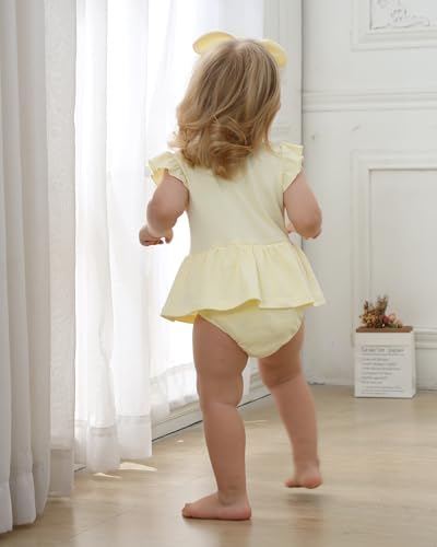 Baby Girls Romper Summer Ruffled Sleeve Bodysuit Dresses Infant Girl Clothes - Image 5