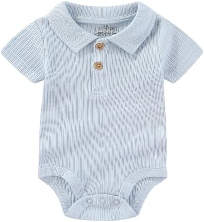 Ruliby Baby Bodysuit and Pant Set Summer Ribbed Mix Match Infant Clothes - Image 4