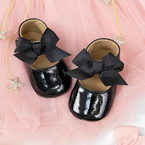 Meckior Infant Baby Girls Soft Sole Bowknot Princess Wedding Dress Mary Jane - Image 6