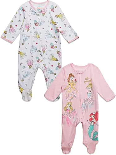 Disney Baby Girls' 2-Pack Footed Sleep N' Play Newborn to Infant by Disney