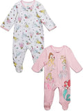Disney Baby Girls' 2-Pack Footed Sleep N' Play Newborn to Infant by Disney