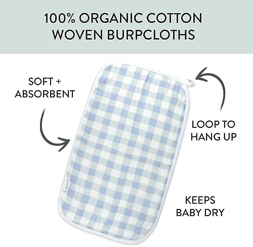 HonestBaby Organic Cotton Multi-layer Burp Cloths Multipack, One Size - Image 4