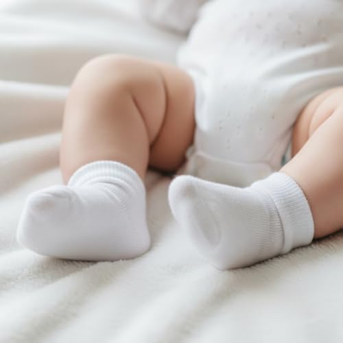 Baby Crew Socks, Cotton Rich Newborn Fit 0–3/3–6/6–12 Months - Image 2