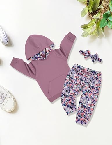 oklady Baby Girl Clothes, Hoodie Tops Floral Pant - Image 2
