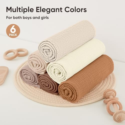 Bearmoss 6 Pack Muslin Burp Cloths - Image 6