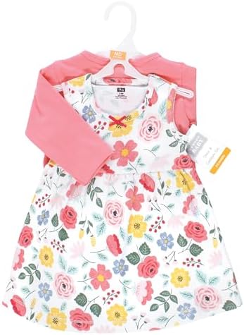 Hudson Baby Infant and Toddler Girls Cotton Dress and Cardigan Set - Image 2