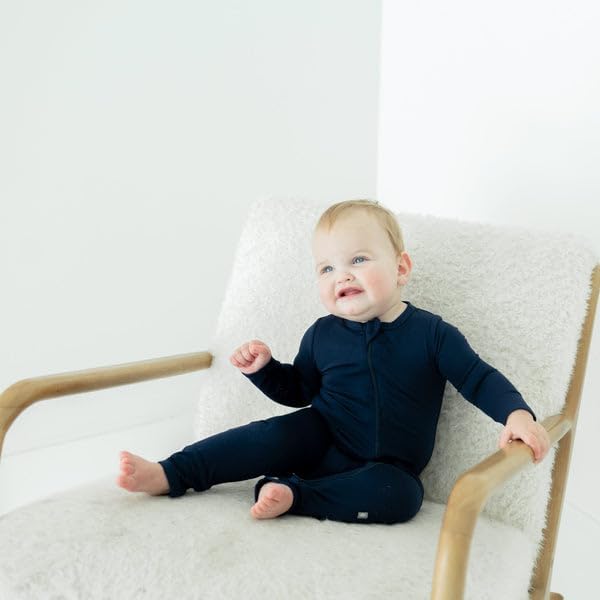 KYTE BABY Unisex Rayon Made From Bamboo Zippered Rompers 0-24 Months