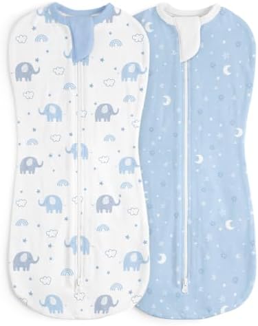 Baby Swaddle 0-2 Months, Cotton Arm-In Zipper Sleep Sack, Wearable Blankets Wrap by SANDJEST