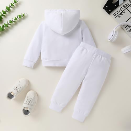 YOUNGER TREE Baby Clothes for Girls Boy Solid Color Hoodie and Sweatpants - Image 3