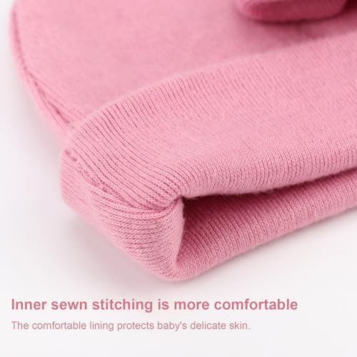 Newborn Baby Hats and Mittens Set Infant Bow Beanie Cap Toddler Gloves Newborn - Image 6