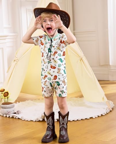babee Reshinee Bamboo Viscose Toddler Boys Pajamas Set, Short Sleeve Kids - Image 3