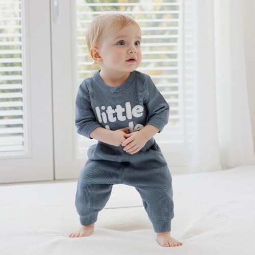 Giraropa Newborn Baby Boy Clothes Rib Knit Romper Jumpsuit Solid Sweater - Image 3