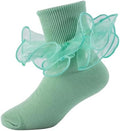 Girls Ruffle Socks Double Lace Turn Cuff Frilly Church Dress Socks by MKYSZLTSOCKS-EnjoyComfort