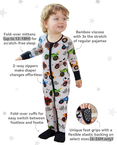 babee Reshinee Bamboo Viscose Baby Footie Pajama, Zipper Sleeper Boys Girls - Image 3