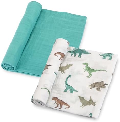 LollyBanks Baby Swaddle Blankets 2 Pack, 100% Cotton Muslin Blankets 47 x 47 by LollyBanks