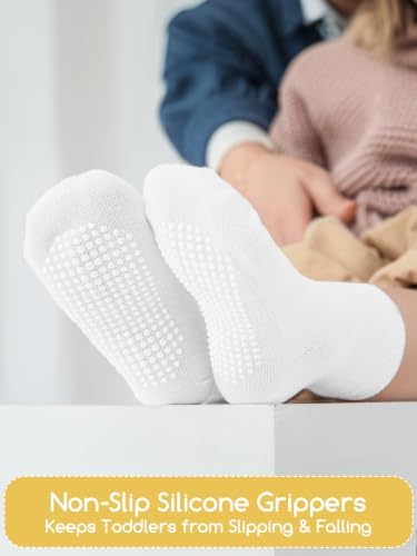 Aroveea Toddler Socks Non Slip Grip Ankle Baby 12 Pack - Image 3