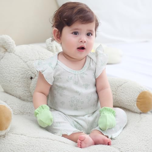 Ruliby Baby Bodysuit and Pant Set Summer Ribbed Mix Match Infant Clothes - Image 3