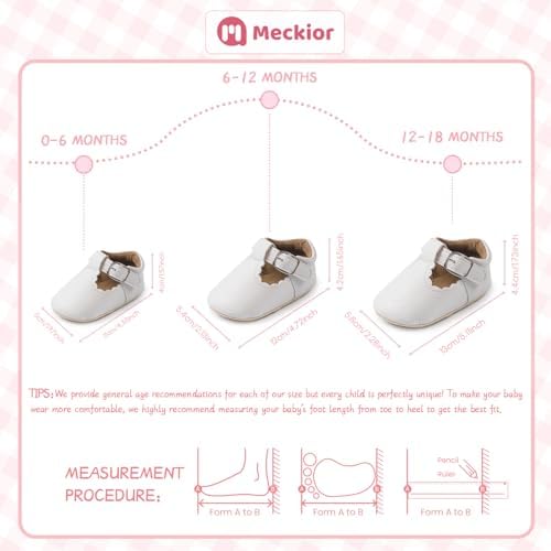 Meckior Infant Baby Girls Soft Sole Bowknot Princess Wedding Dress Mary Jane - Image 6