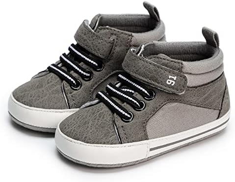 Meckior Toddler Baby Boys Girls High Tops Ankle Sneakers Soft Anti-Slip Sole PU - Image 4