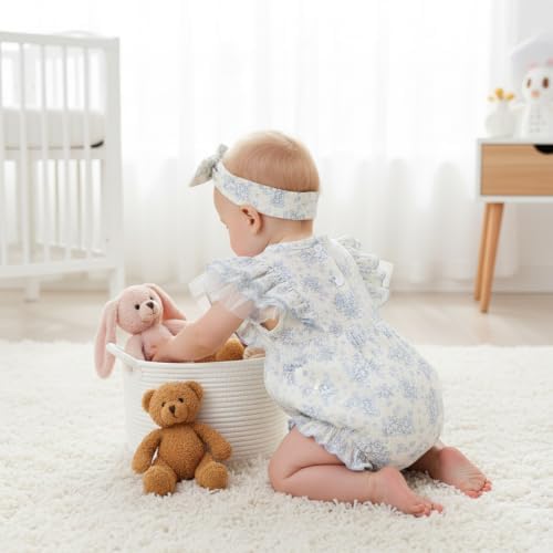TITKKOP Ruffle Bubble Romper for Baby Girl | One-Piece Shorts Jumpsuit | Summer - Image 6