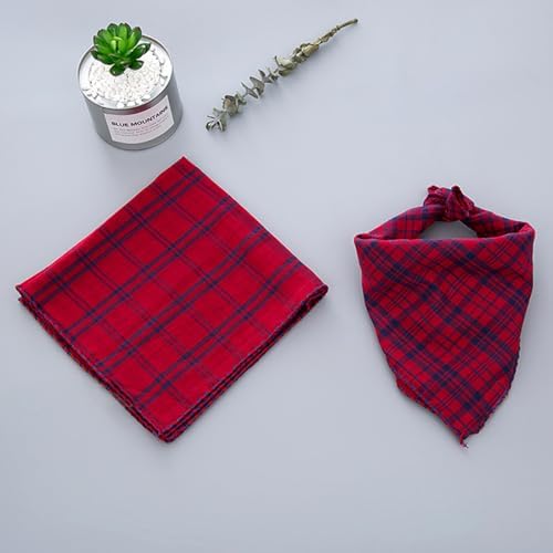 Double Layers Two Tones Dog Cotton Bandana Bibs Scarf DCB18 R&B - Image 7