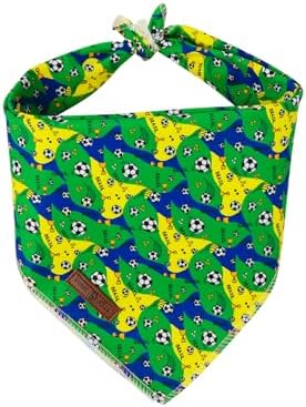 Lionet Paws Summer Football Dog Bandana Washable Cotton Handkerchief Scarf by lionetpaws