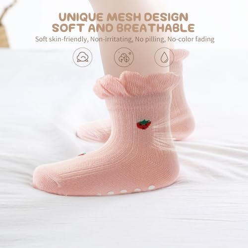Aroveea Toddler Socks Non Slip Grip Ankle Baby 12 Pack - Image 3