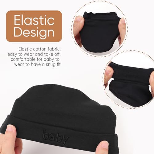 BQUBO Newborn Baby Hat Mittens Socks Set Infant Cotton Beanie Gloves Thick Warm - Image 7